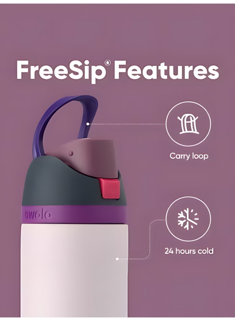 Owala FreeSip Insulated Stainless Steel Water Bottle with Straw, Leak Proof, BPA-Free, 32oz Iced Breeze, 1-Pack, (Macaron Strawberry) - Image 5